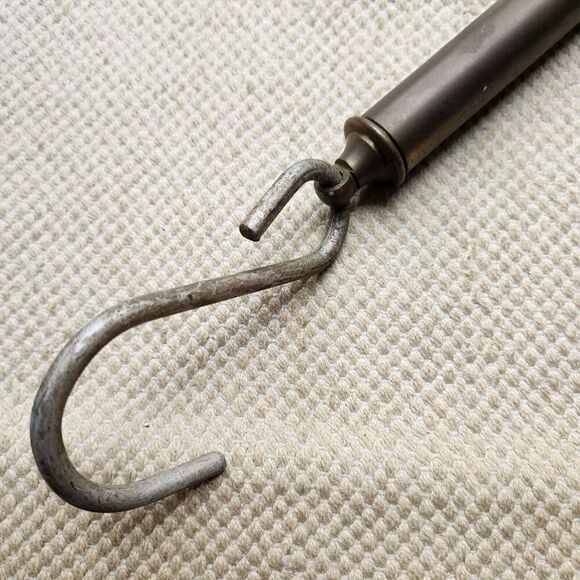 CHATILLON 75 LB Tube Hook Vertical Scale Made in NY USA Functional 13.5" Brass - Picture 5 of 6